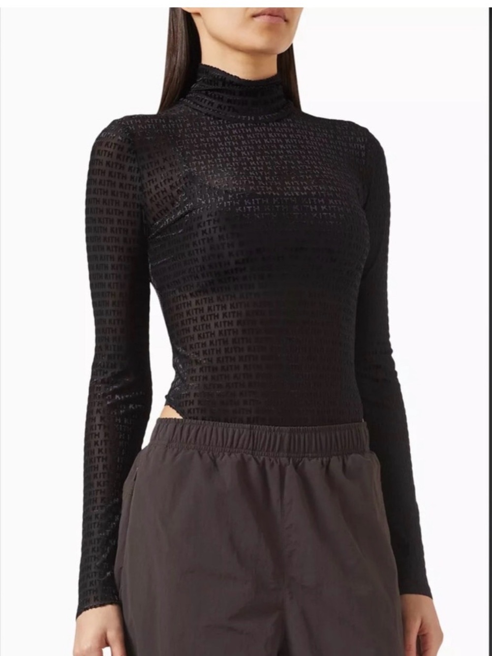 Kith Monogram Mesh Velvet Blue Fitted
Ribbed Bodysuit Size XS